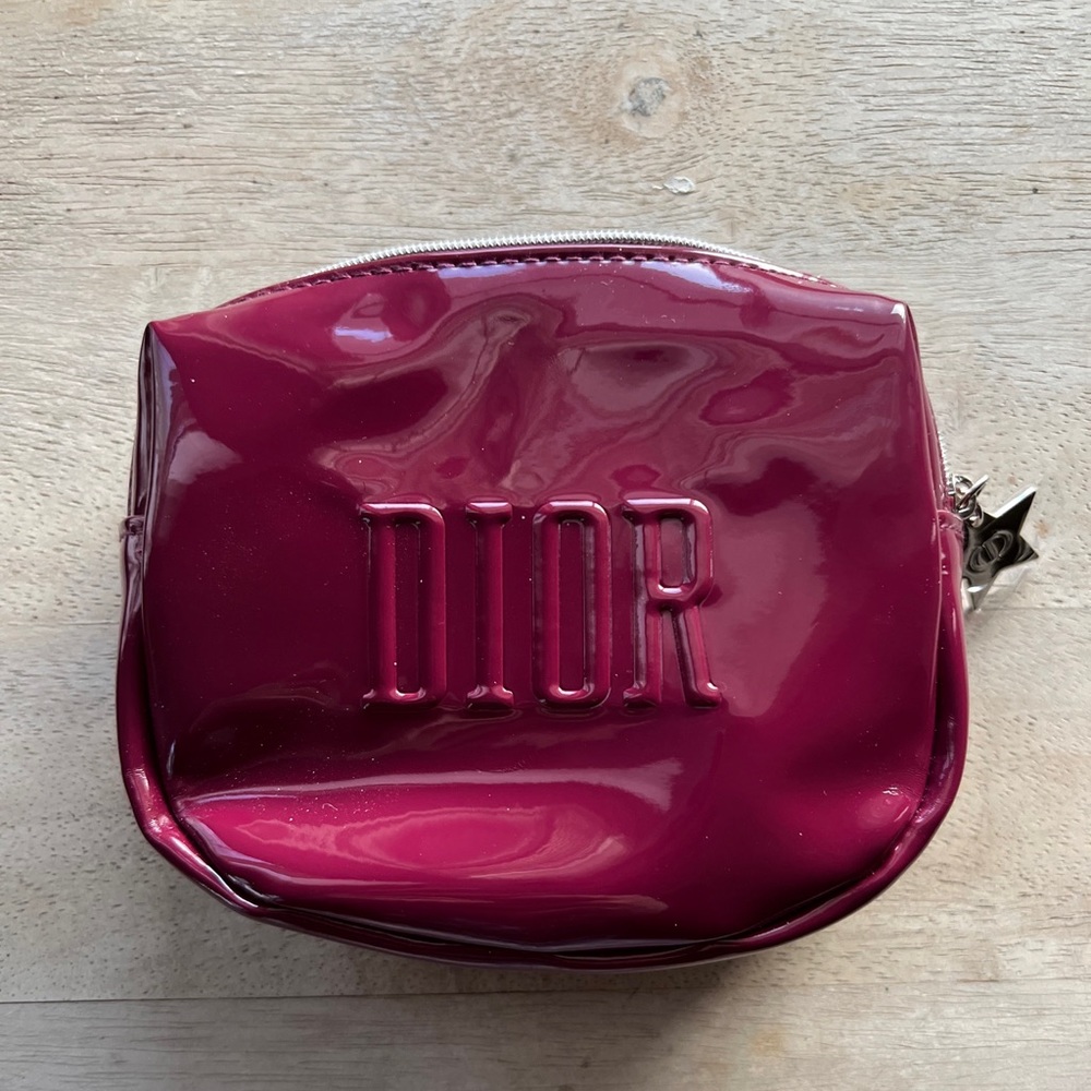 Dior NWOT Purple Patent Leather Cosmetic Pouch